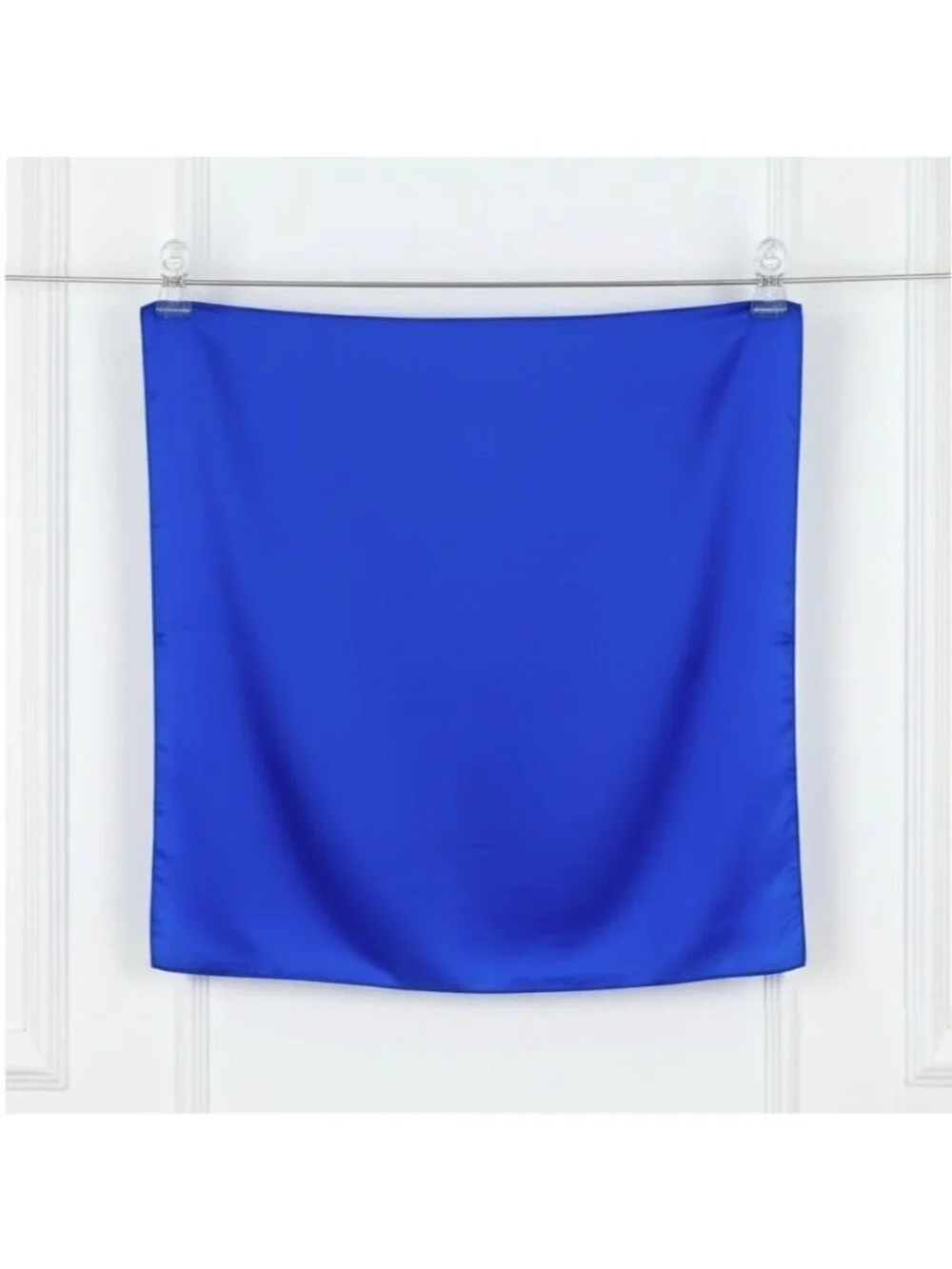 ❤️Elegant Luxurious Square Silky Satin Scarf Bandana light Blue Solid Soft Hijab